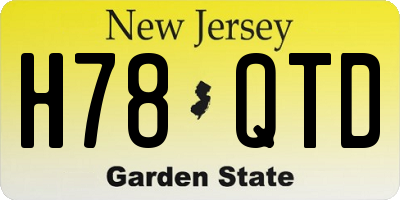 NJ license plate H78QTD
