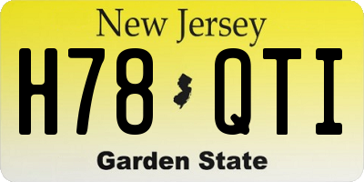 NJ license plate H78QTI