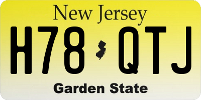 NJ license plate H78QTJ