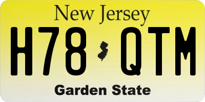 NJ license plate H78QTM