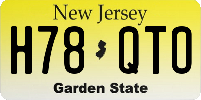 NJ license plate H78QTO