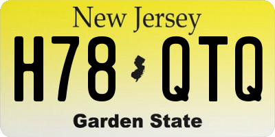 NJ license plate H78QTQ