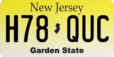 NJ license plate H78QUC