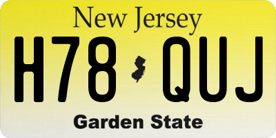 NJ license plate H78QUJ