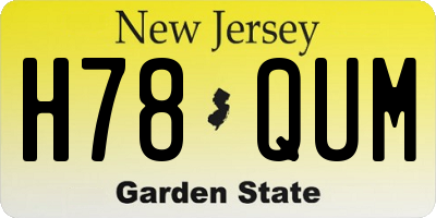 NJ license plate H78QUM