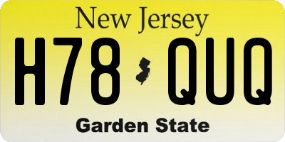 NJ license plate H78QUQ