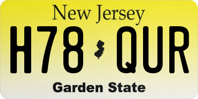 NJ license plate H78QUR