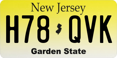 NJ license plate H78QVK