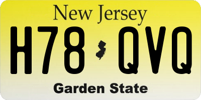 NJ license plate H78QVQ