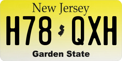 NJ license plate H78QXH