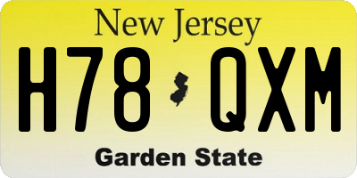 NJ license plate H78QXM
