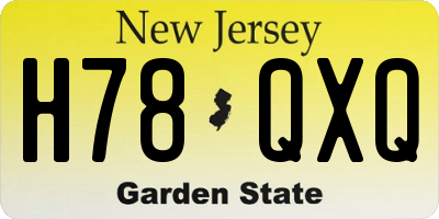 NJ license plate H78QXQ