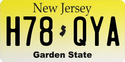 NJ license plate H78QYA