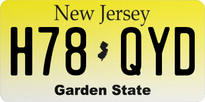 NJ license plate H78QYD