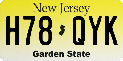 NJ license plate H78QYK