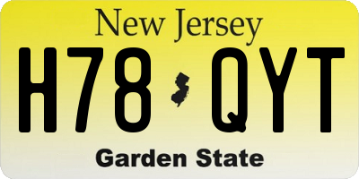 NJ license plate H78QYT