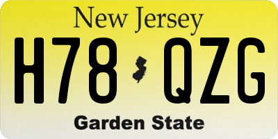 NJ license plate H78QZG