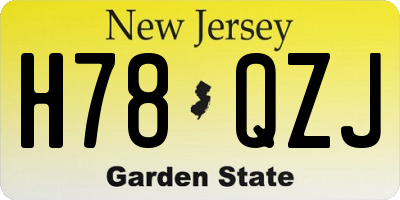 NJ license plate H78QZJ