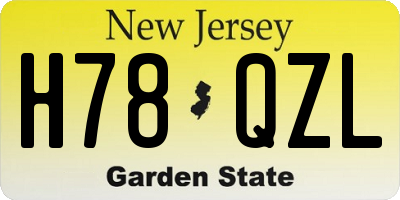 NJ license plate H78QZL