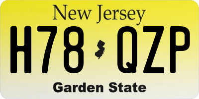NJ license plate H78QZP