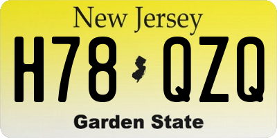 NJ license plate H78QZQ
