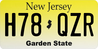 NJ license plate H78QZR
