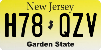 NJ license plate H78QZV
