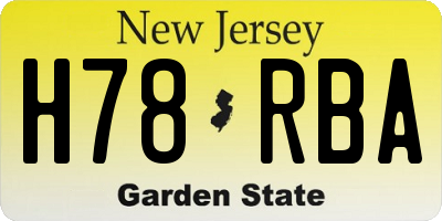 NJ license plate H78RBA
