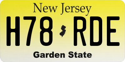 NJ license plate H78RDE