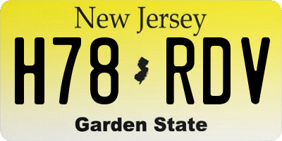 NJ license plate H78RDV