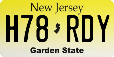 NJ license plate H78RDY