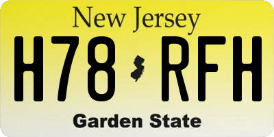 NJ license plate H78RFH