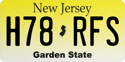 NJ license plate H78RFS