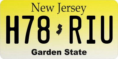 NJ license plate H78RIU