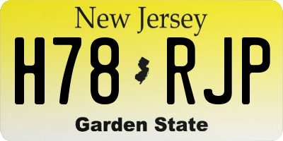 NJ license plate H78RJP