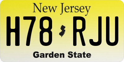NJ license plate H78RJU
