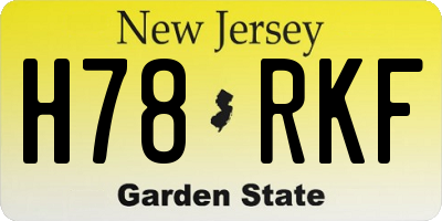 NJ license plate H78RKF