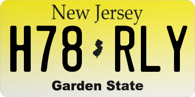 NJ license plate H78RLY