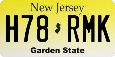 NJ license plate H78RMK