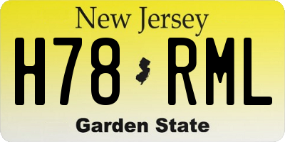 NJ license plate H78RML