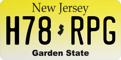 NJ license plate H78RPG