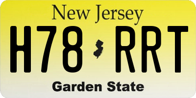 NJ license plate H78RRT