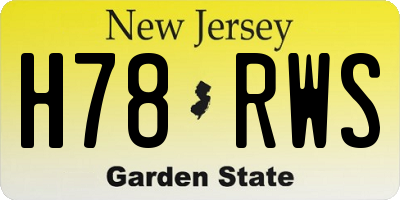 NJ license plate H78RWS