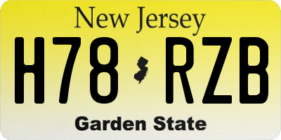 NJ license plate H78RZB