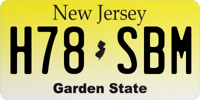 NJ license plate H78SBM