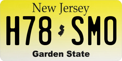 NJ license plate H78SMO