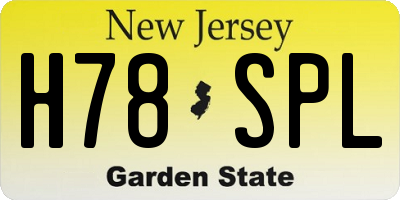 NJ license plate H78SPL