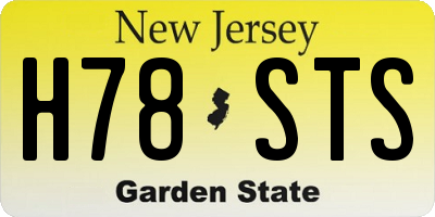 NJ license plate H78STS
