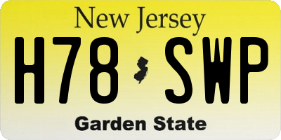 NJ license plate H78SWP