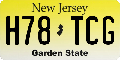 NJ license plate H78TCG